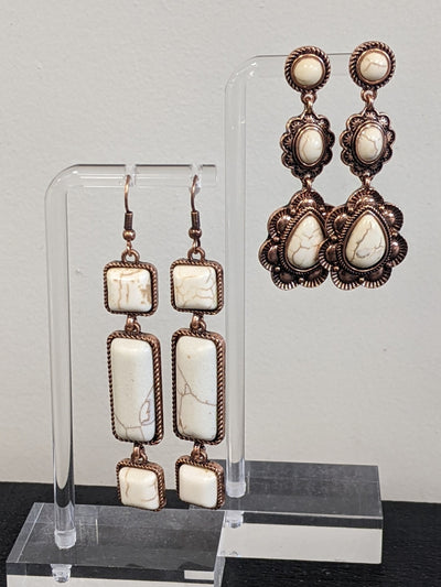 White Turquoise Earrings