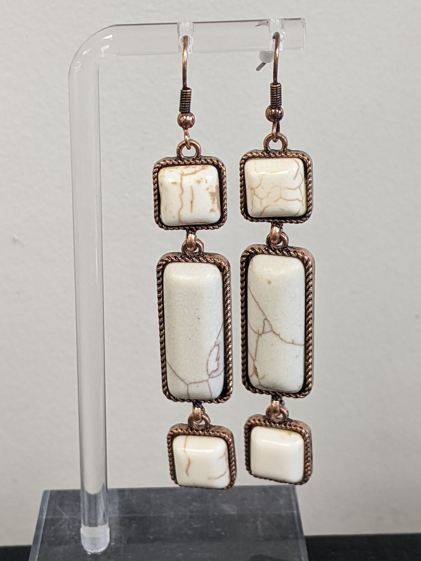 White Turquoise Earrings