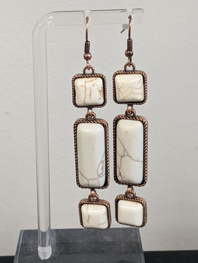 White Turquoise Earrings