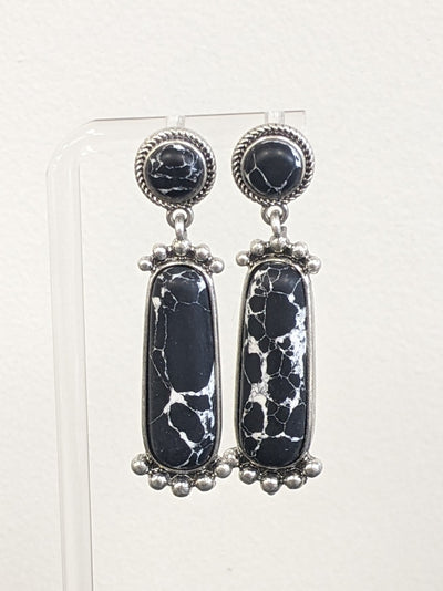 Black Turquoise Earrings