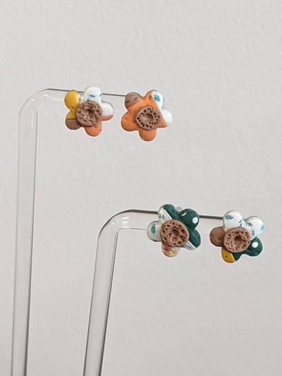 Handmade Clay Flower Earrings