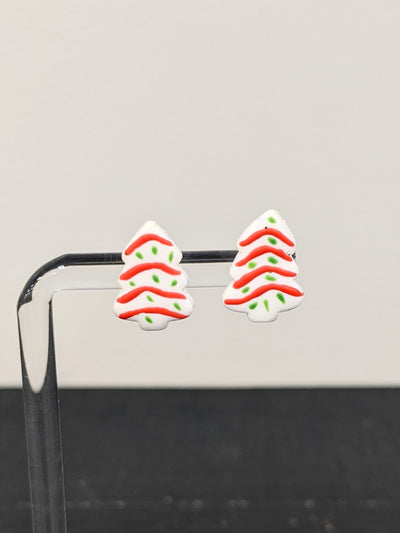 Handmade Clay Stud Holiday Earrings