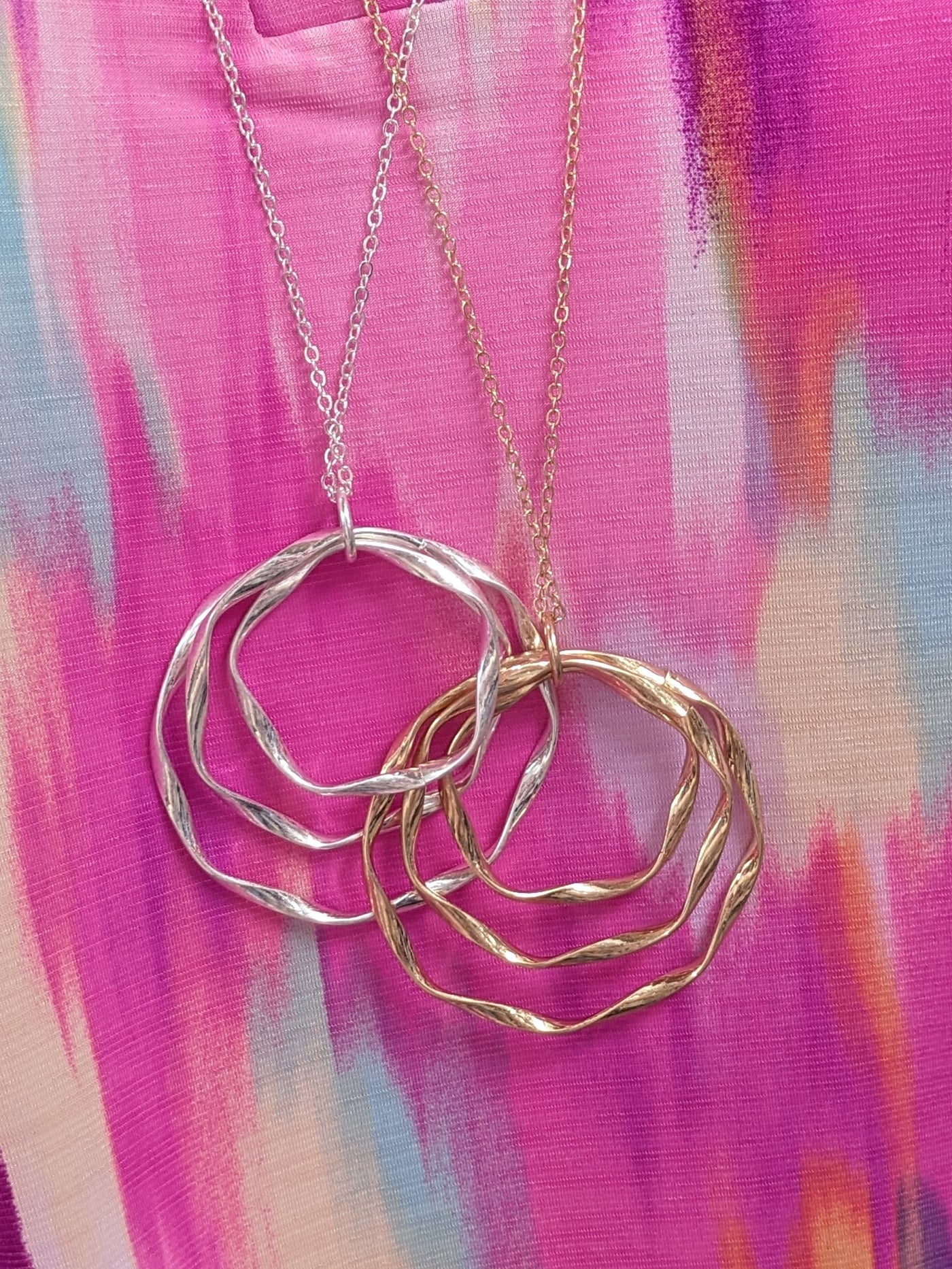 Layered Hoop Pendant Necklace