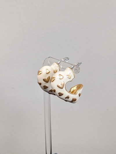 Enamel Heart Hoops