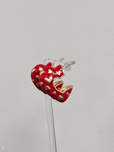 Enamel Heart Hoops