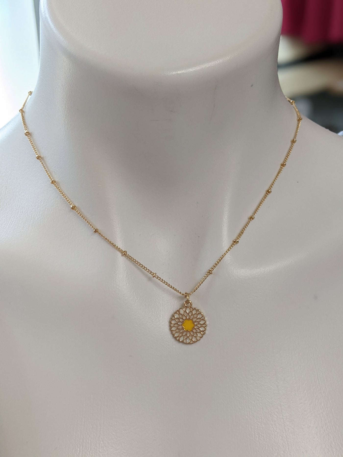 Enamel Flower Necklace