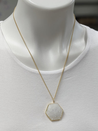 Hexagon Crystal Neckalce