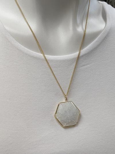 Hexagon Crystal Neckalce