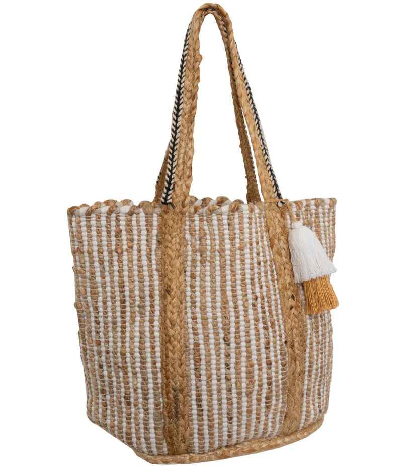 Jute Tassel Tote Bag