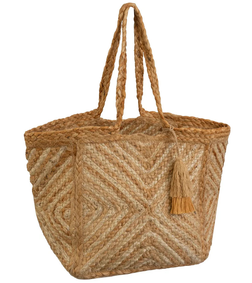 Diamond Jute Tote Bag
