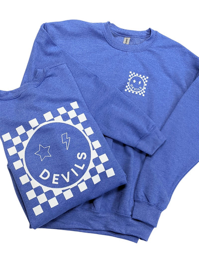 Plattsmouth Blue Devils Smile Crewneck Sweatshirt