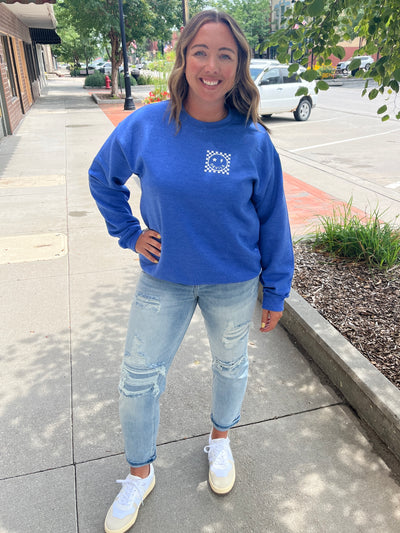 Plattsmouth Blue Devils Smile Crewneck Sweatshirt