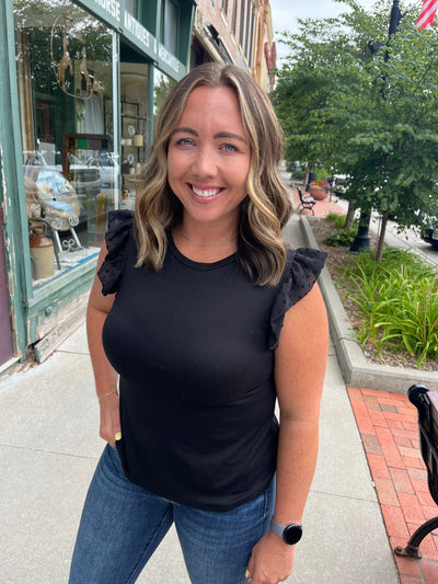 Swiss Dot Sleeve Top
