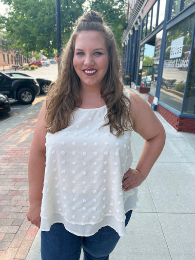 Cream Swiss Dot Tank