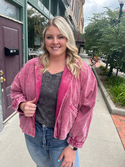Berry Corduroy Jacket