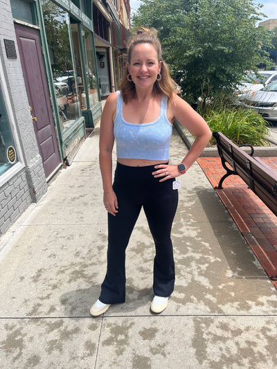 Black High Rise Flare Leggings