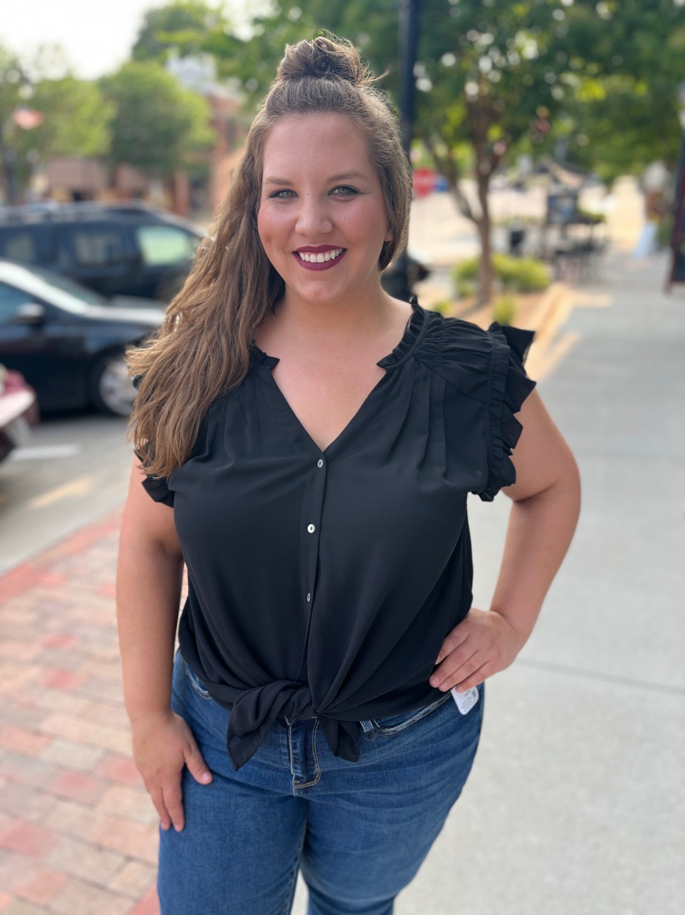 Black Chiffon Blouse