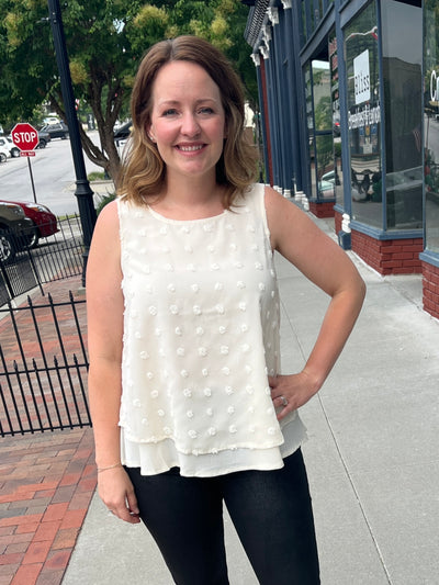 Cream Swiss Dot Tank