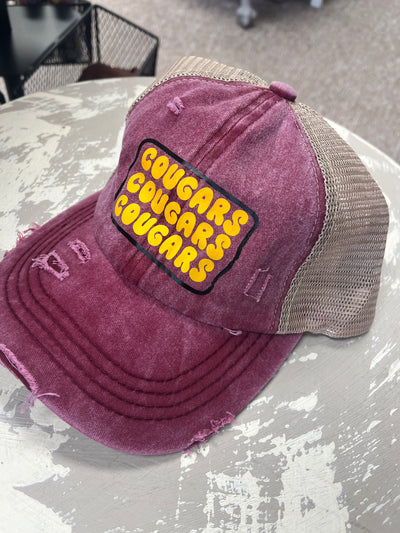 Cougars Ball Cap - Criss Cross Ponytail