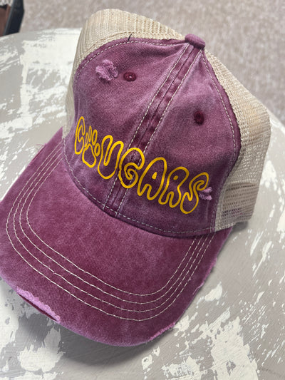 Cougars Ball Cap - Ponytail Style