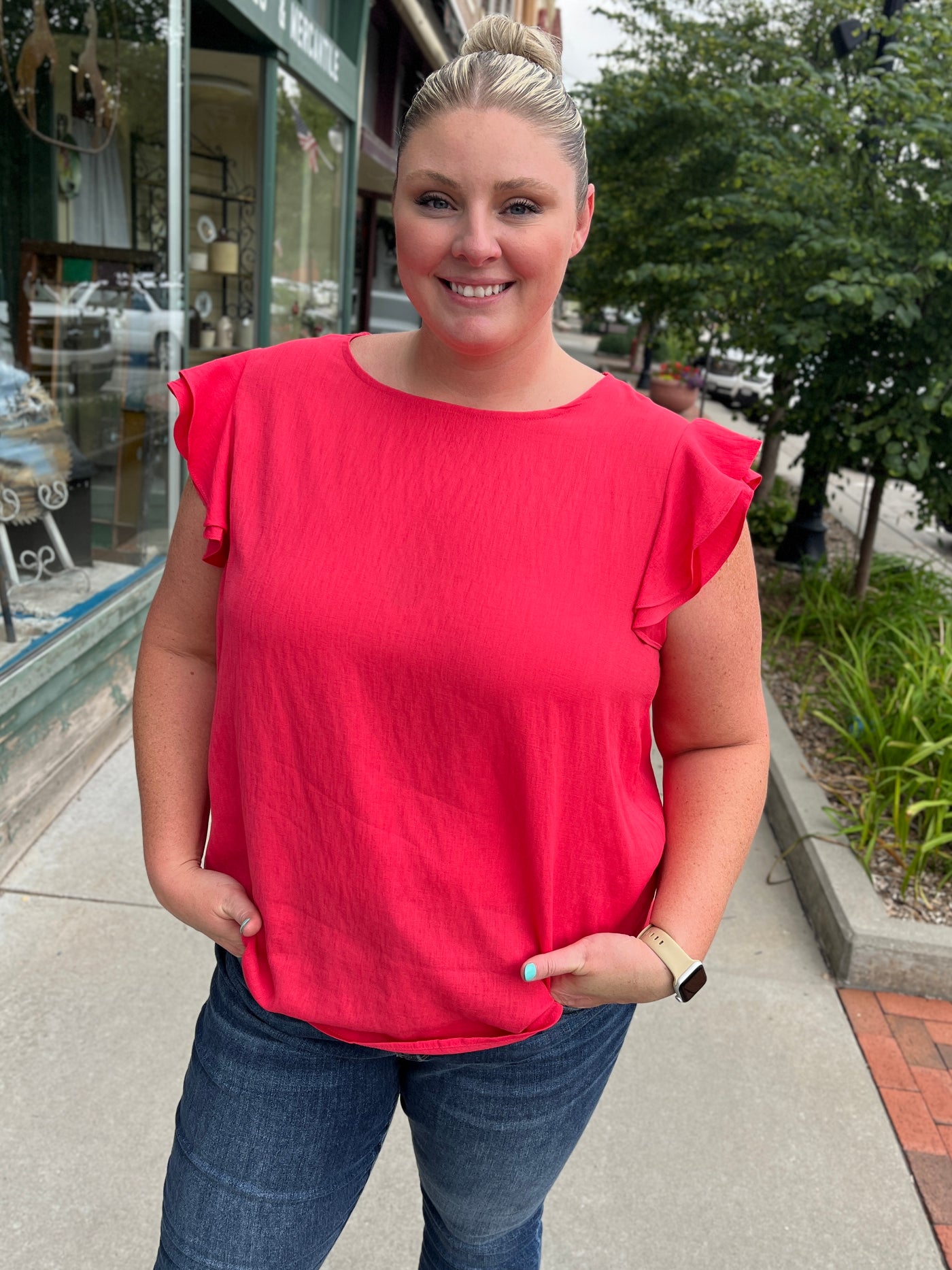 Ruffle Sleeve Blouse
