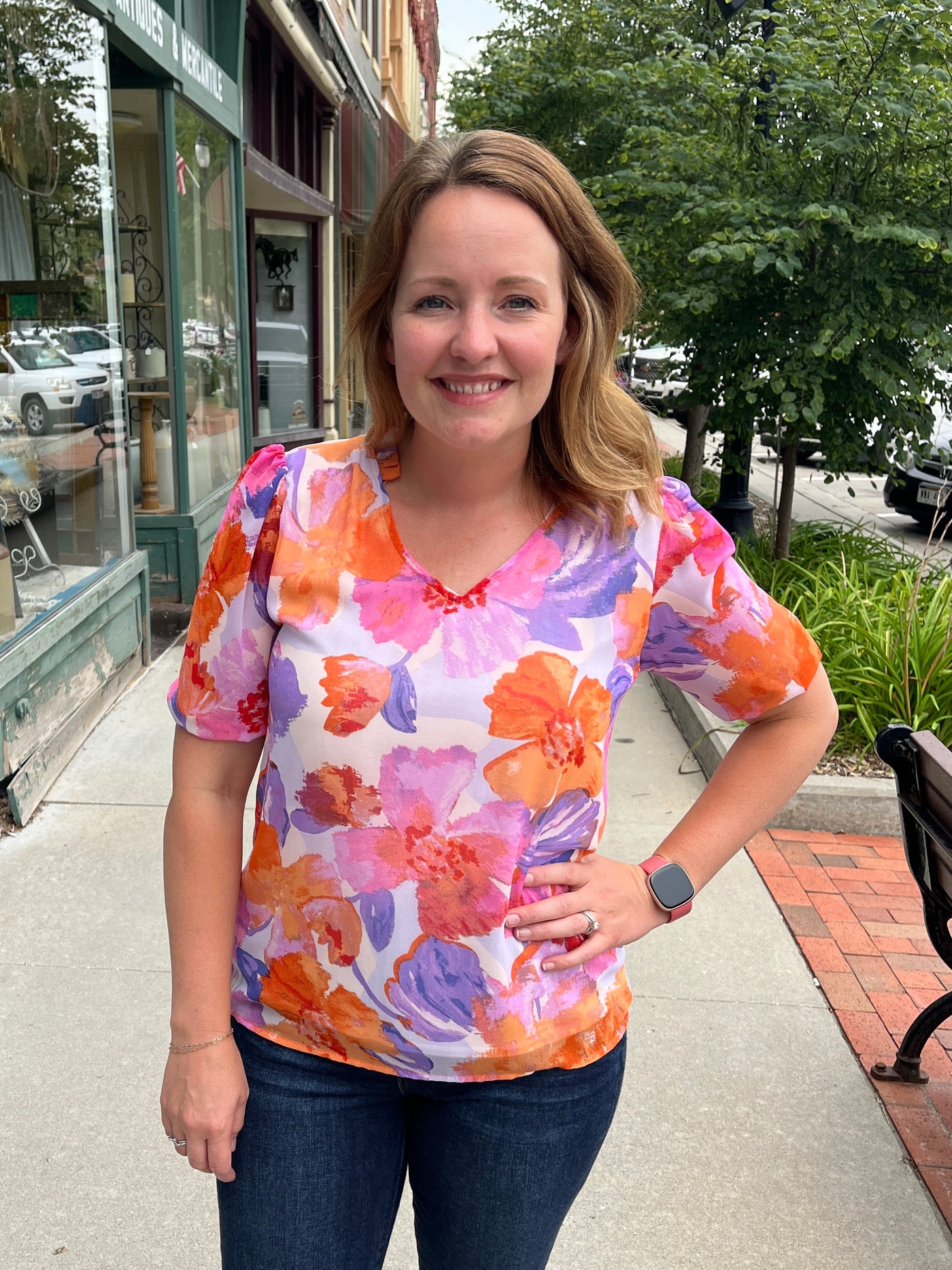 Watercolor Floral Blouse
