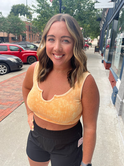 Notched Square Cropped Tank