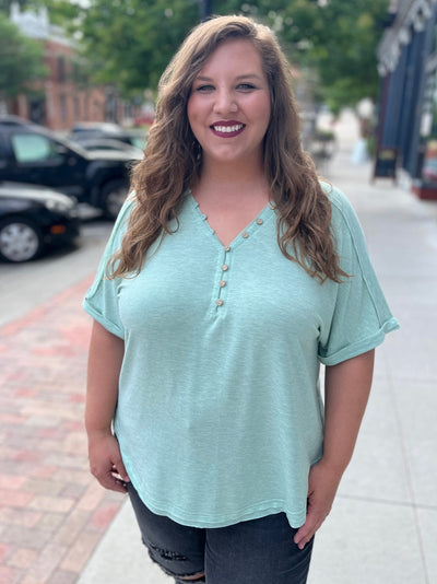 Minty Henley Short Sleeve Tee