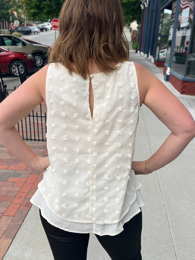 Cream Swiss Dot Tank
