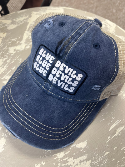 Blue Devils Ball Cap - Ponytail Style