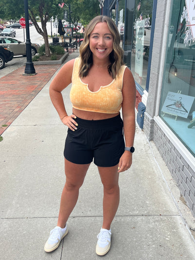 Notched Square Cropped Tank