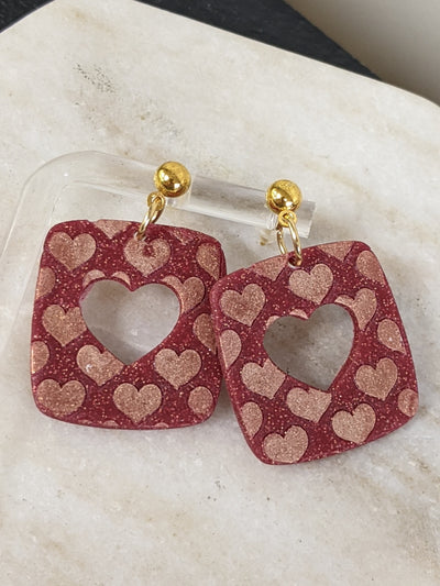 Handmade Clay Earrings - Love Edition
