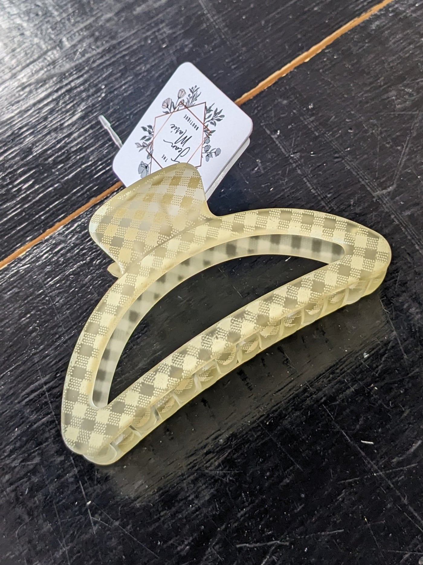 Checkered Moon Claw Clip
