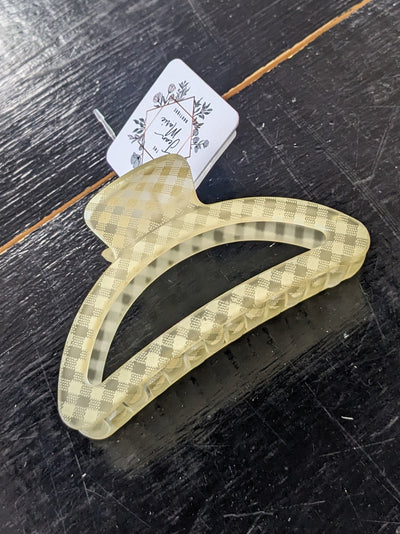 Checkered Moon Claw Clip