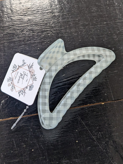 Checkered Moon Claw Clip