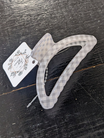 Checkered Moon Claw Clip