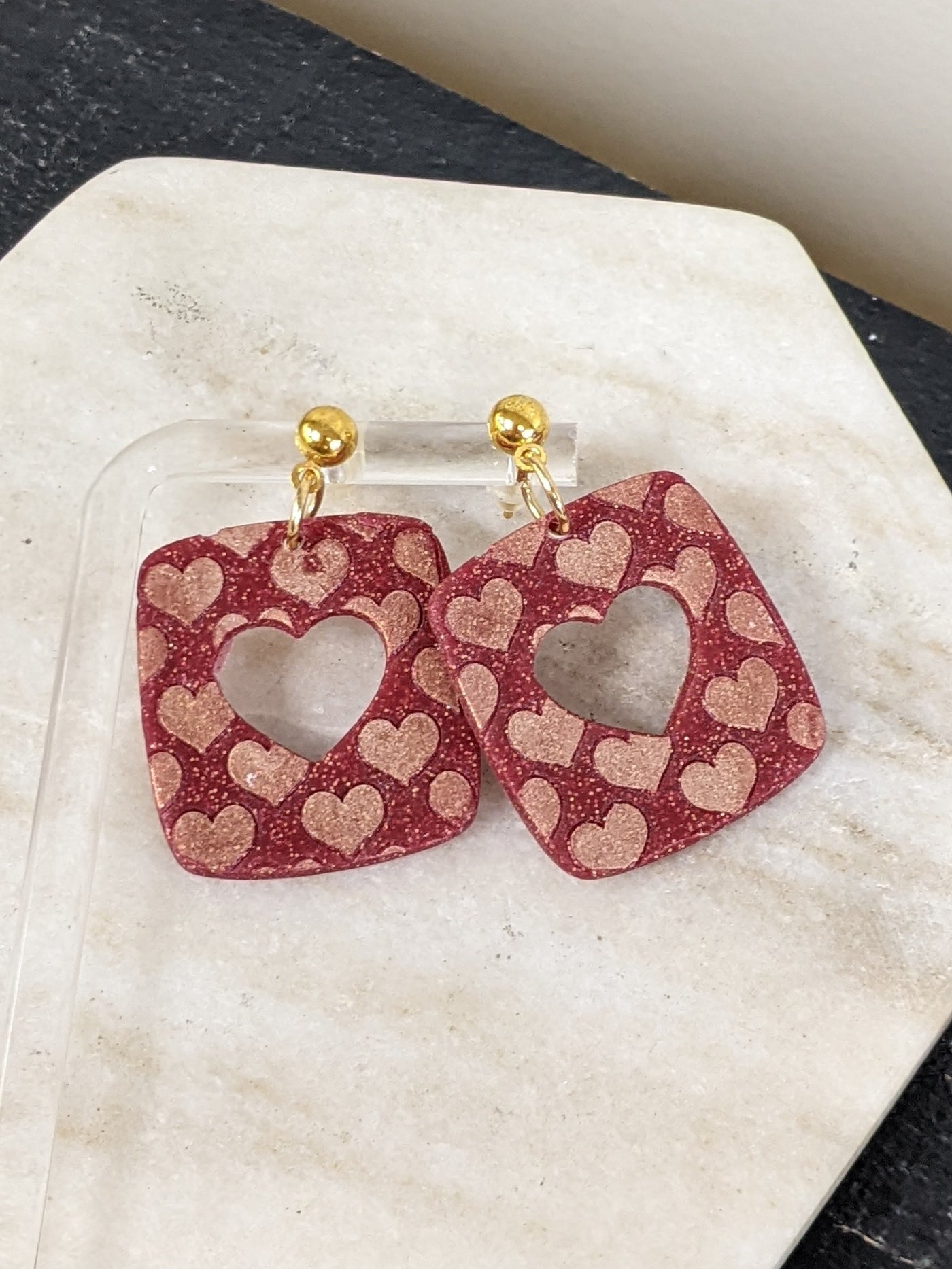 Handmade Clay Earrings - Love Edition