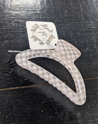 Checkered Moon Claw Clip