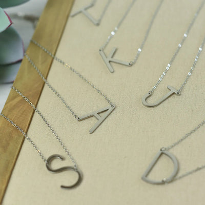 Silver Initial Necklace