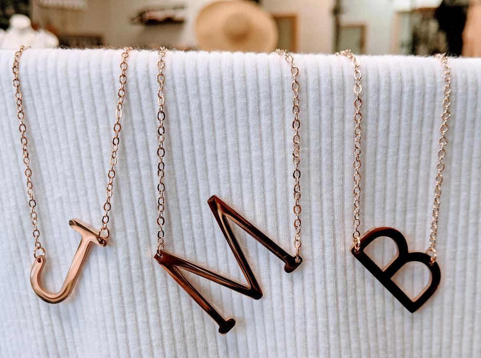 Rose Gold Initial Necklace
