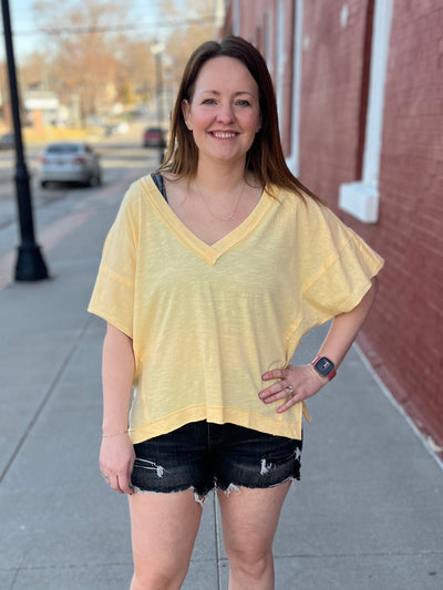 Boxy V-Neck Tee