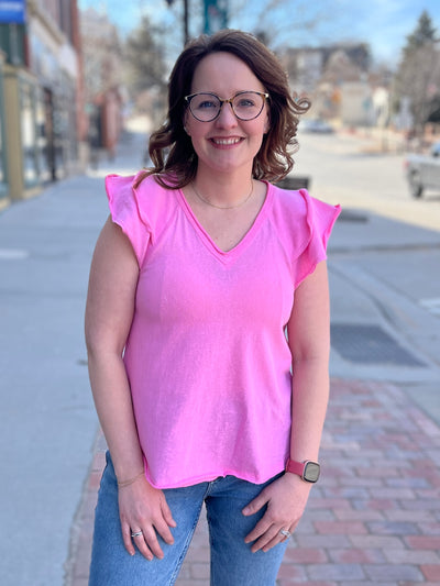 Leah Flutter Sleeve Tee