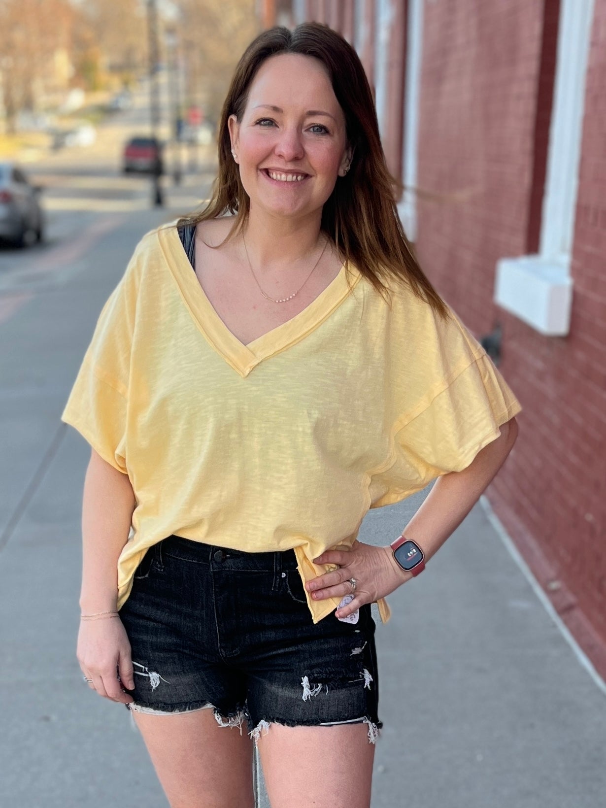 Boxy V-Neck Tee