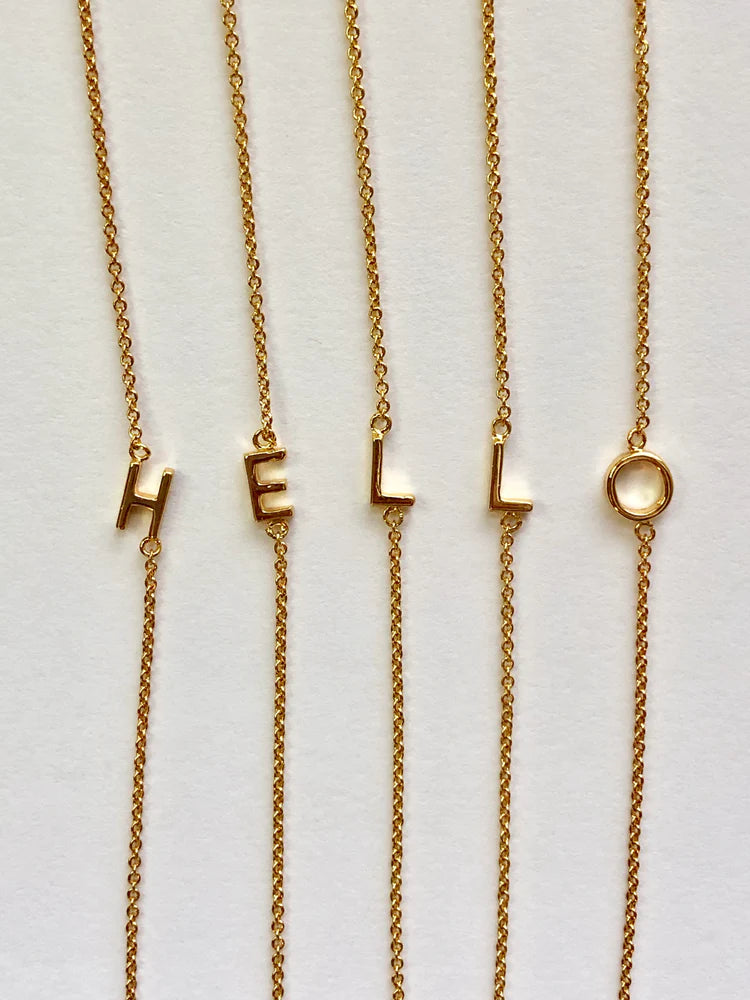 Mini Sideways Letter Necklace