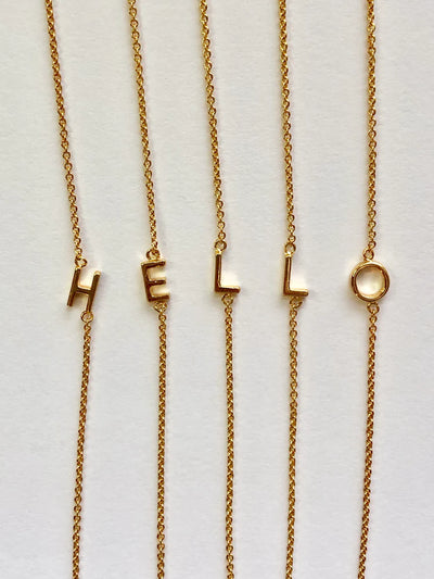 Mini Sideways Letter Necklace